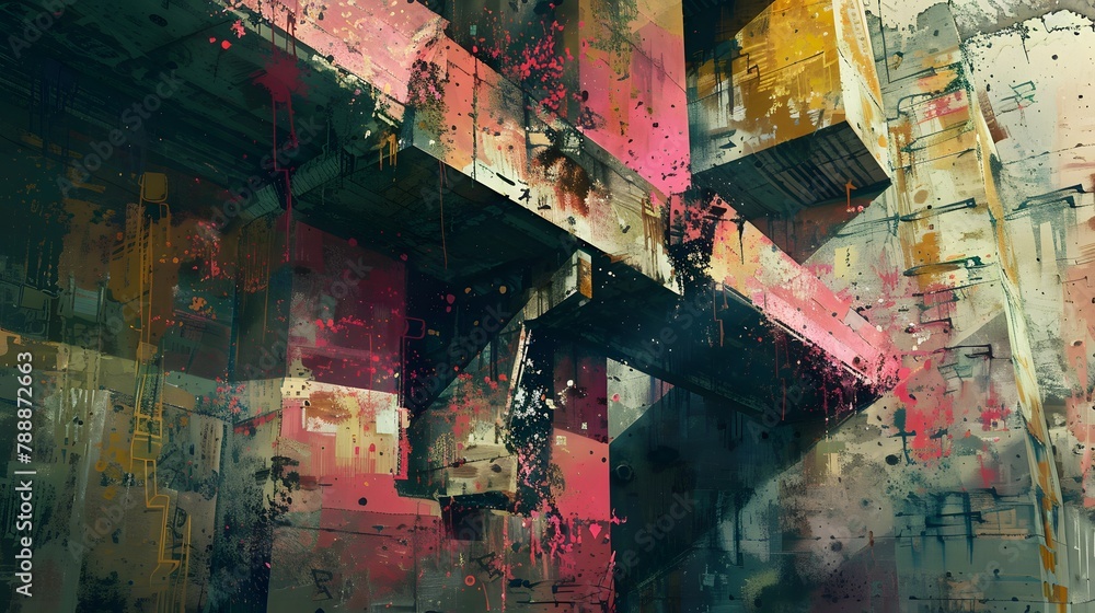 Abstract art with brutalism concept. Abstract art with brutalism concept.