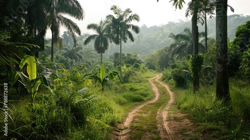 Hiking trails winding through lush forests  inviting adventurers to explore nature s beauty.