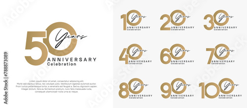 anniversary logotype vector design with black and golden color can be use for special moment celebration