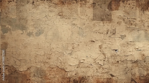 Old newspaper with grunge texture unreadable paper abstract background. photo