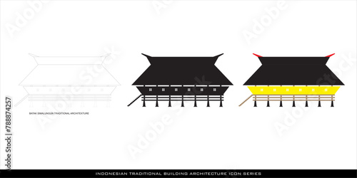 Simalungun Traditional House Icon, North Sumatra, a series of architectural icons for traditional Indonesian houses photo