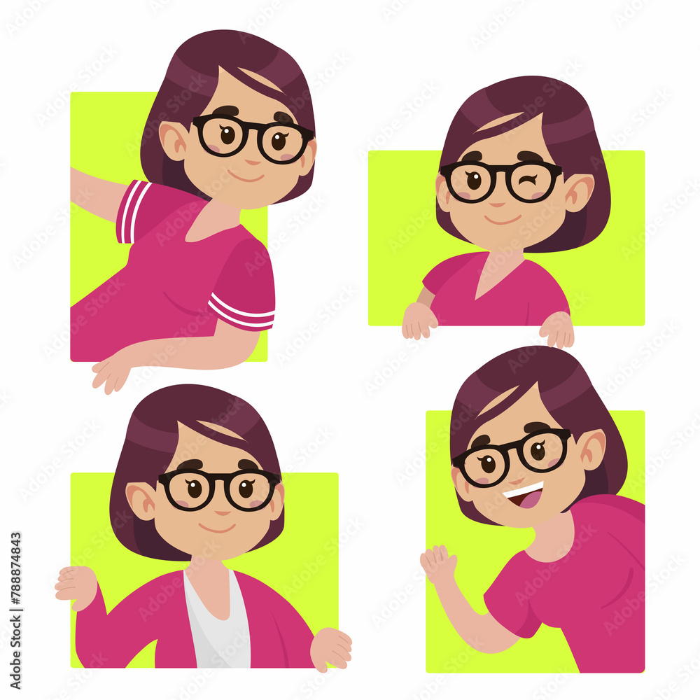 Obraz premium Peeping people collection of illustration