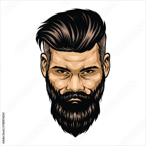 Barbershop Barbershop logo icon hair haircut beard man guy brotherhood illustration drawing vintage retro classic style vector element decoration
