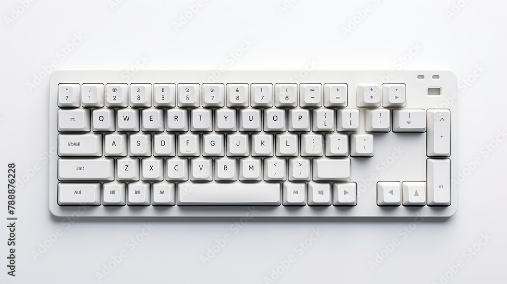 Mechanical gaming keyboard, computer keyboard isolated on white background.