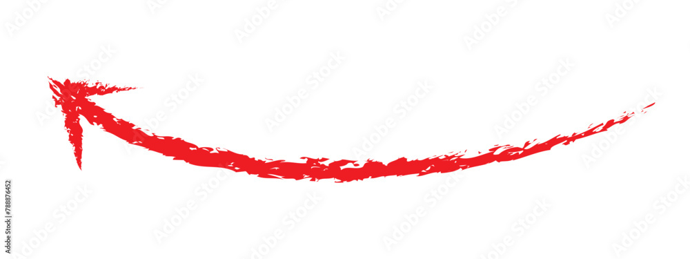 Hand - drawn red brush arrow vector isolated on a white background . Hand - drawn red brush arrow vector isolated on a white background .