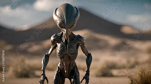 small-bodied aliens with strange faces photo