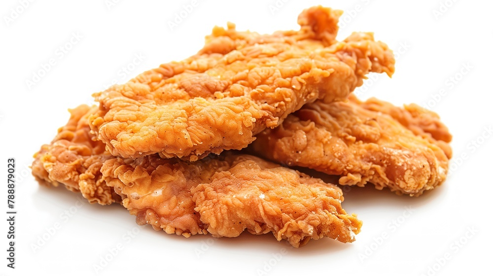 fried pork chop, golden and crispy, white background fried pork chop, golden and crispy, white background