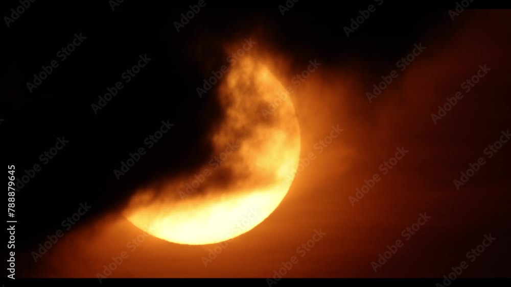 custom made wallpaper toronto digitalSunset telephoto shot of sun only  - koh Samui island in Thailand - with covering clouds in front of the sun - real beauty - 1600 mm