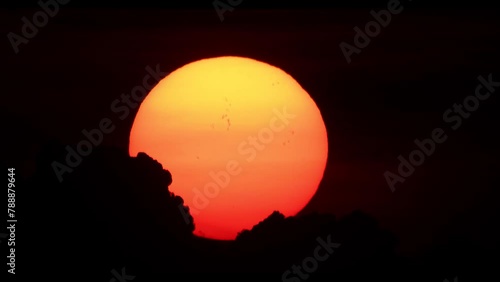 Wallpaper Mural Sunset telephoto shot of the sun and clouds - koh samui island in Thailand -sun setting behind clouds - 1600 mm Torontodigital.ca