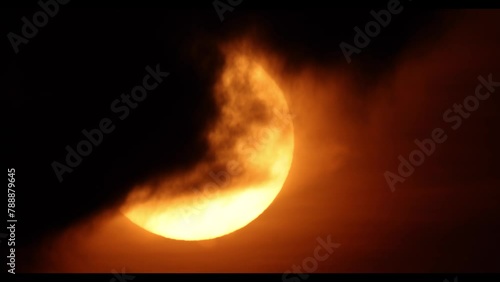 Wallpaper Mural Sunset telephoto shot of sun only  - koh Samui island in Thailand - with covering clouds in front of the sun - real beauty - 1600 mm Torontodigital.ca