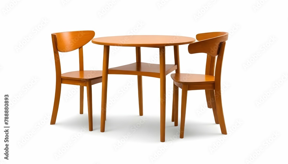 Wooden-Table-with-Two-Chairs--Isolated-on-White-Background-with-Clipping-Path Wooden-Table-with-Two-Chairs--Isolated-on-White-Background-with-Clipping-Path