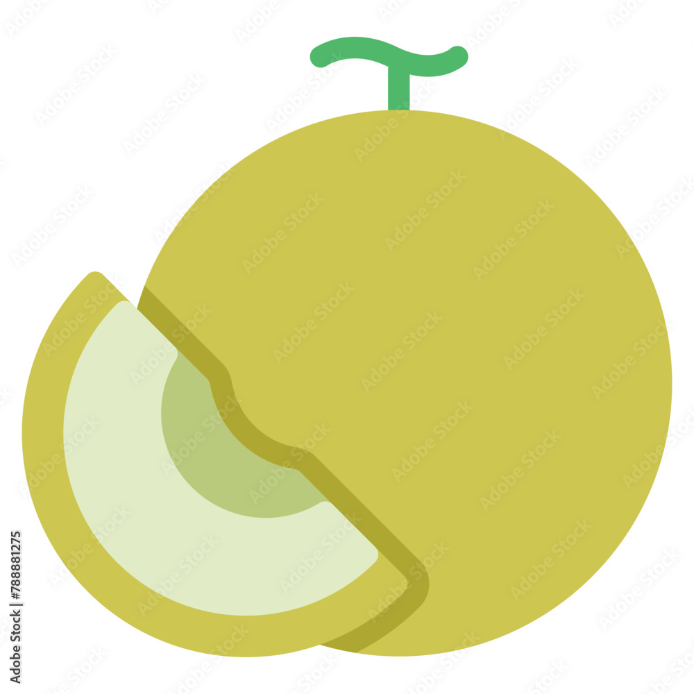 melon vector icon. fruit icon flat style. perfect use for icon, logo, illustration, website, and more. icon design color style melon vector icon. fruit icon flat style. perfect use for icon, logo, illustration, website, and more. icon design color style