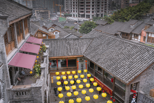 The roofs of Ciqikou Old Town in Chongqing, China