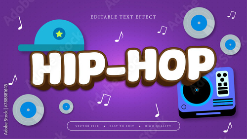 Blue white and purple violet hip-hop 3d editable text effect - font style