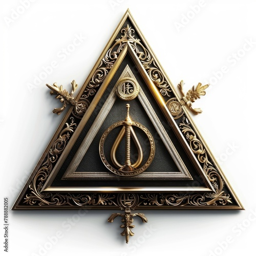 Freemason guild organization symbol for freemasonry isolated on a white background, Generative AI  photo