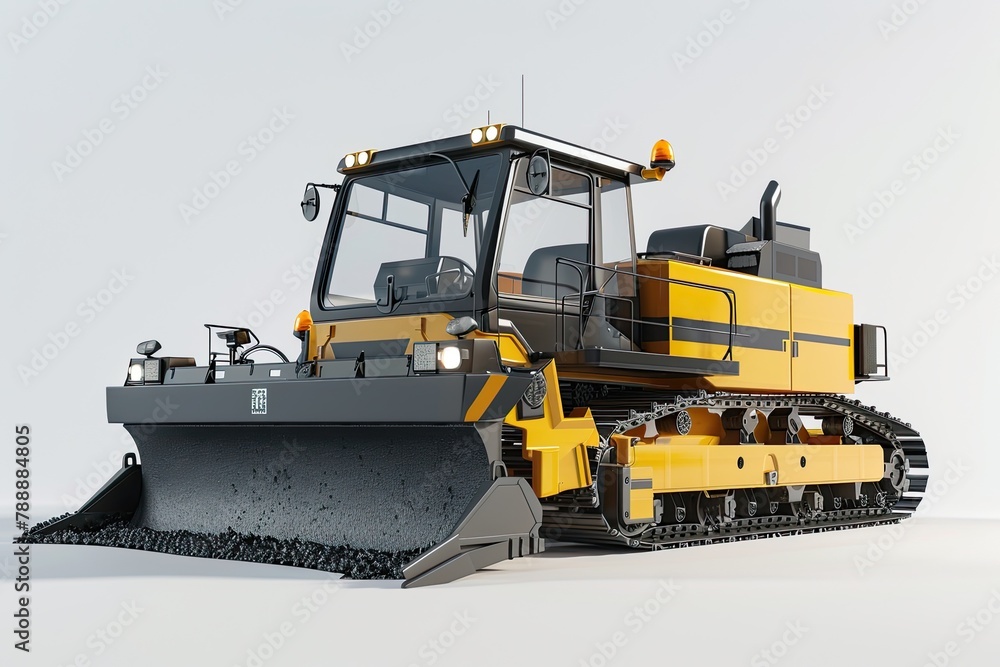 3d asphalt paver on white background 3d asphalt paver on white background