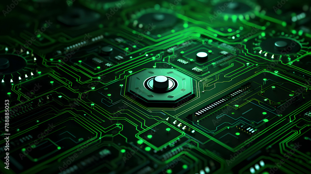 Digital technology green abstract geometric circuit graphic poster web page PPT background Digital technology green abstract geometric circuit graphic poster web page PPT background