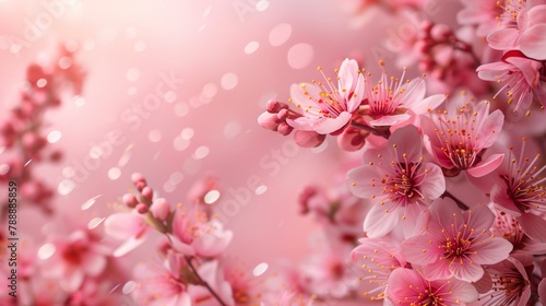 Blissful Spring Elegance: Cherry Blossoms Bathed in Soft Light