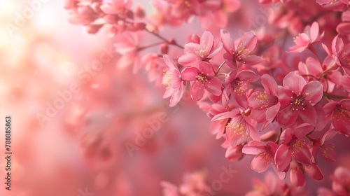 Blissful Spring Elegance: Cherry Blossoms Bathed in Soft Light