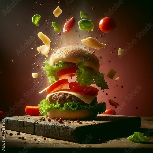 Hamburger is a junk food that is not good for health.