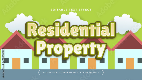 Blue red and green residential property 3d editable text effect - font style
