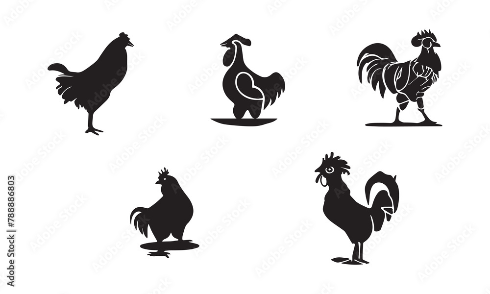 Illustration Rooster Black icon EPS 10 And JPG Stylish Design Illustration Rooster Black icon EPS 10 And JPG Stylish Design