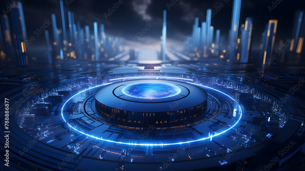 Digital technology blue artificial intelligence product launch PPT background Digital technology blue artificial intelligence product launch PPT background