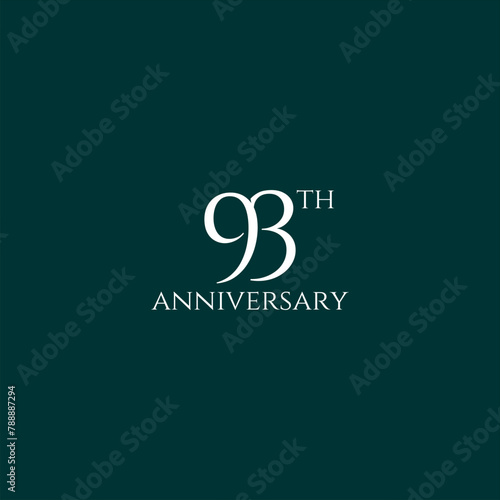93th logo design, 93th anniversary logo design, vector, symbol, icon