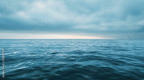 Wallpaper Mural Gentle dawn over tranquil sea with minimalist clouds for serene panoramic background Torontodigital.ca