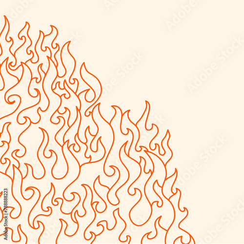 Abstract Fire Background. Abstract flame Background. doodle fire background. Flame Seamless Pattern. Fire flame seamless pattern.