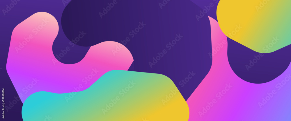 Colorful vector gradient abstract banner with shapes elements. For background presentation, background, wallpaper, banner, brochure, web layout, and cover