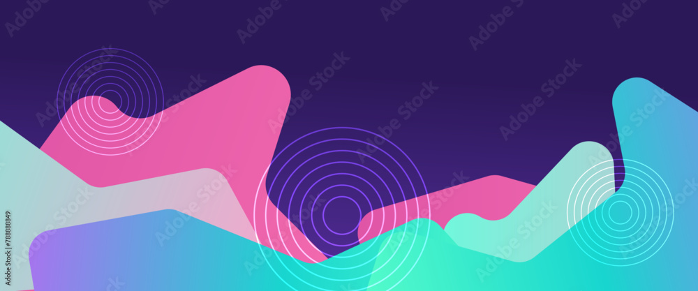 Blue green and purple violet vector gradient abstract banner design. Graphic design element modern style concept for background, banner, flyer, card, wallpaper, cover, or brochure