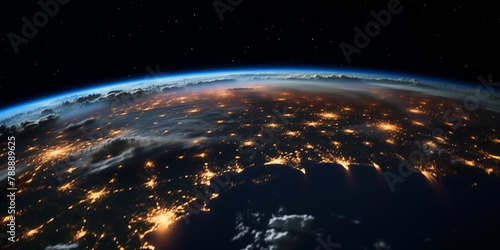 Glowing City Lights: Earth from Space