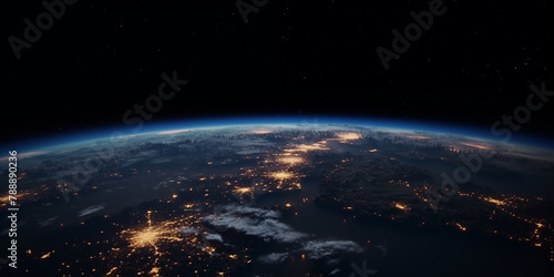 Glowing City Lights: Earth from Space photo