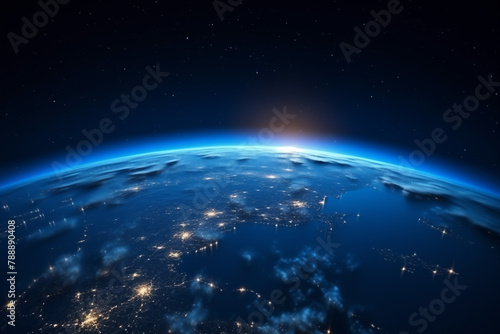 Glowing City Lights  Earth from Space