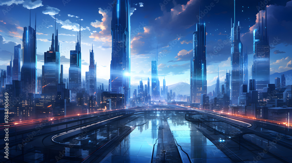 Data Towers cityscape illustration