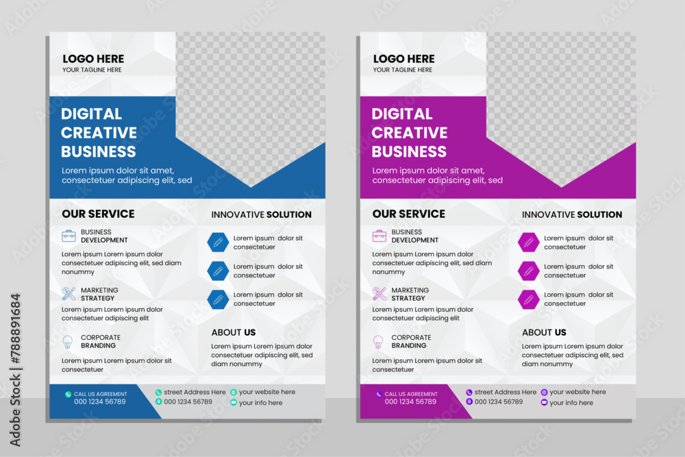 Corporate business flyer template design. Simple minimalist corporate business flyer design template.