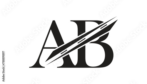 ab letter logo design template elements. ab vector letter logo design.