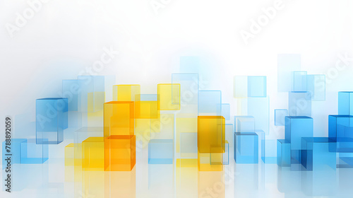 Digital technology abstract blue yellow modern business graphic poster web page PPT background