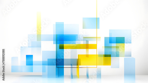 Digital technology abstract blue yellow modern business graphic poster web page PPT background