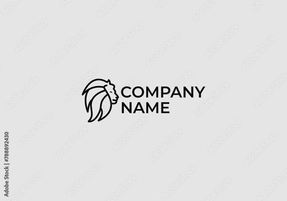 Obraz premium minimalist lion logo