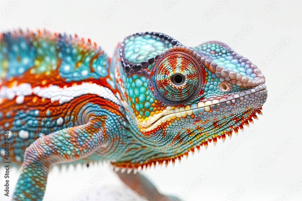 ute funny chameleon on white Close up ute funny chameleon on white Close up