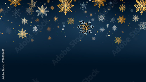Golden snowflake decorative background