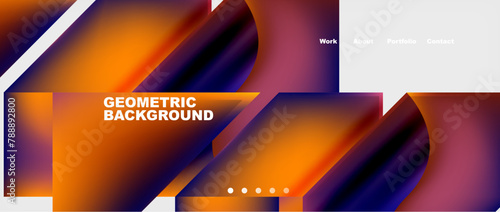 An Amber and Orange gradient background with Triangle and Rectangle shapes in Electric blue. The Font uses Tints and shades. A modern Engineering display device or gadget design