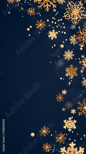 Golden snowflake decorative background
