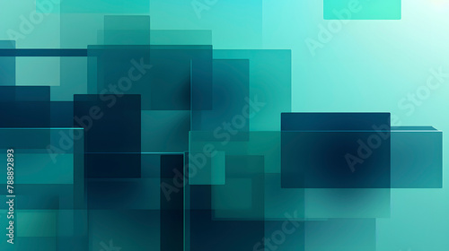 Digital blue-green geometric layered abstract graphic poster web page PPT background