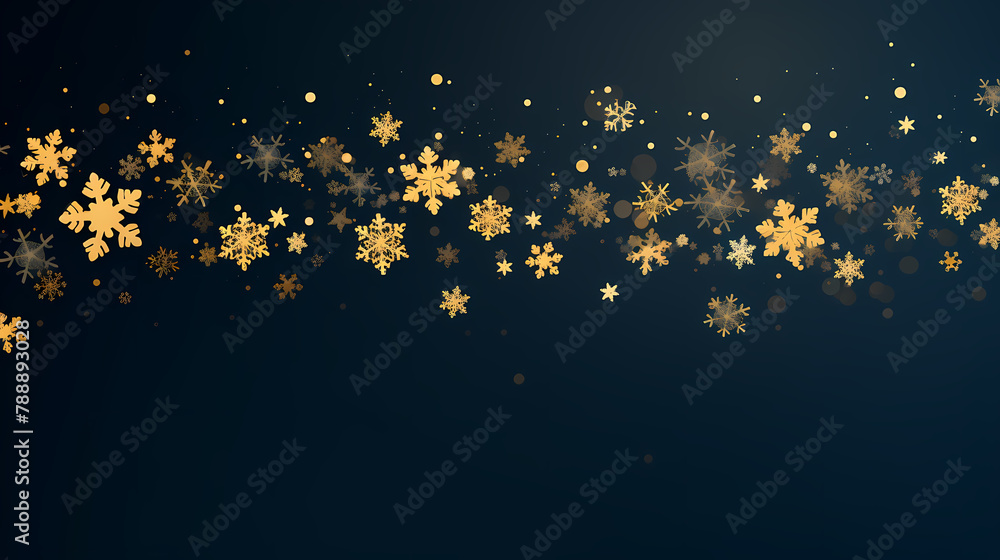 Golden snowflake decorative background Golden snowflake decorative background