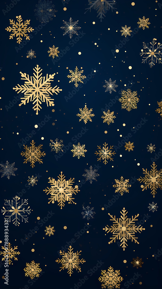 Golden snowflake decorative background Golden snowflake decorative background