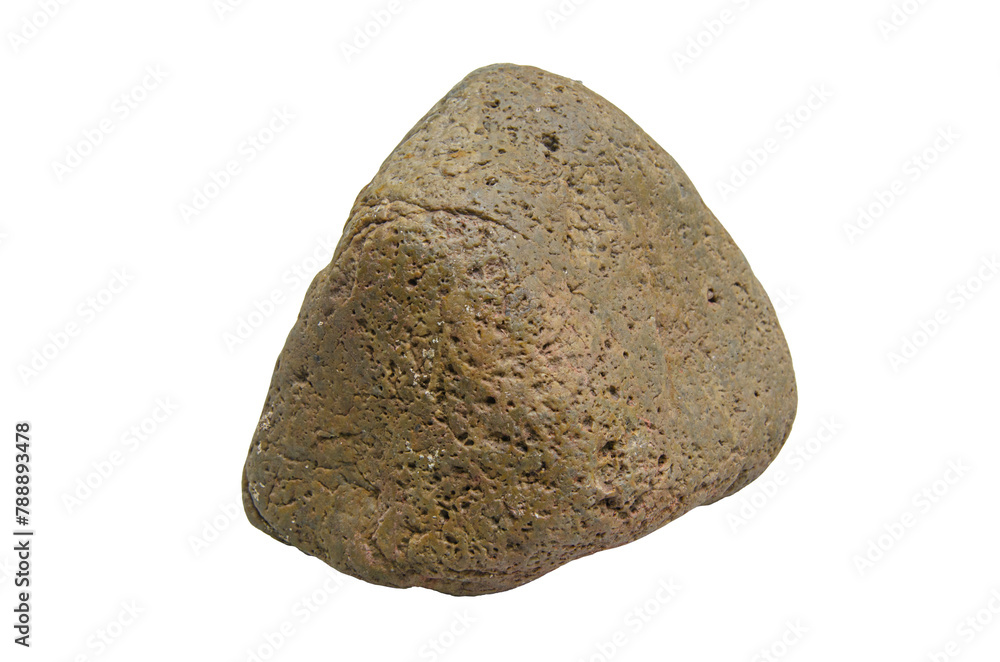 Brown rough river rock on transparency background Brown rough river rock on transparency background