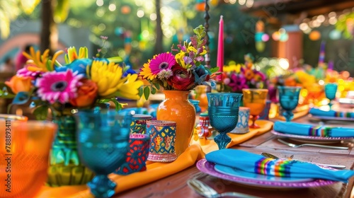 Vibrant and classic table adornments to brighten up your Fiesta celebrations © 2rogan